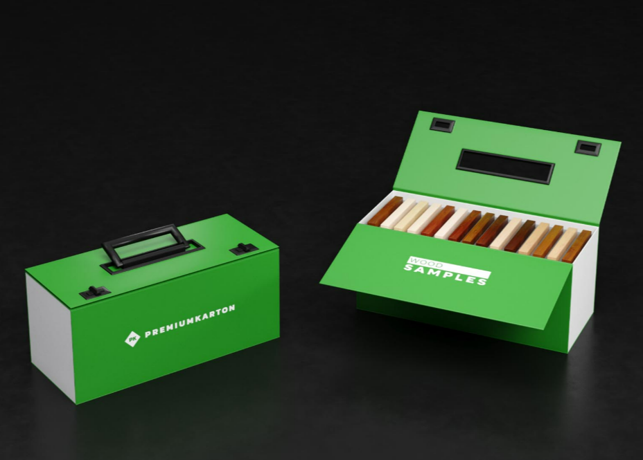 wood sample display box
