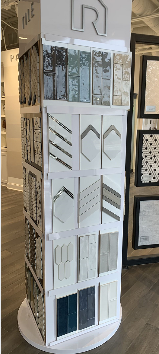 showroom mosaic display rack manufacturer