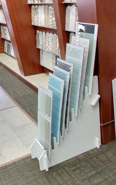 wood waterfall display stand for glass mosaic procelain tiles