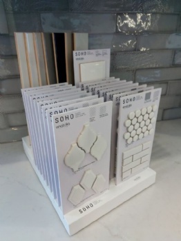 mosaic sample display design showroom display